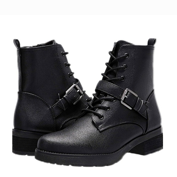 SOUL Naturalizer Shoes - New w/Box Soul By Naturalizer Quaid Faux Leather Buckled Lace-Up Lug Sole Boots